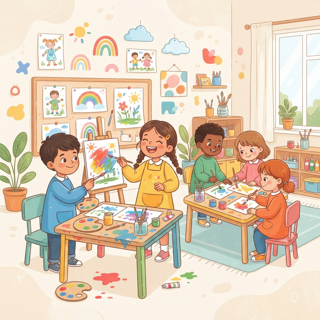 Une semaine créative d'ateliers de peinture