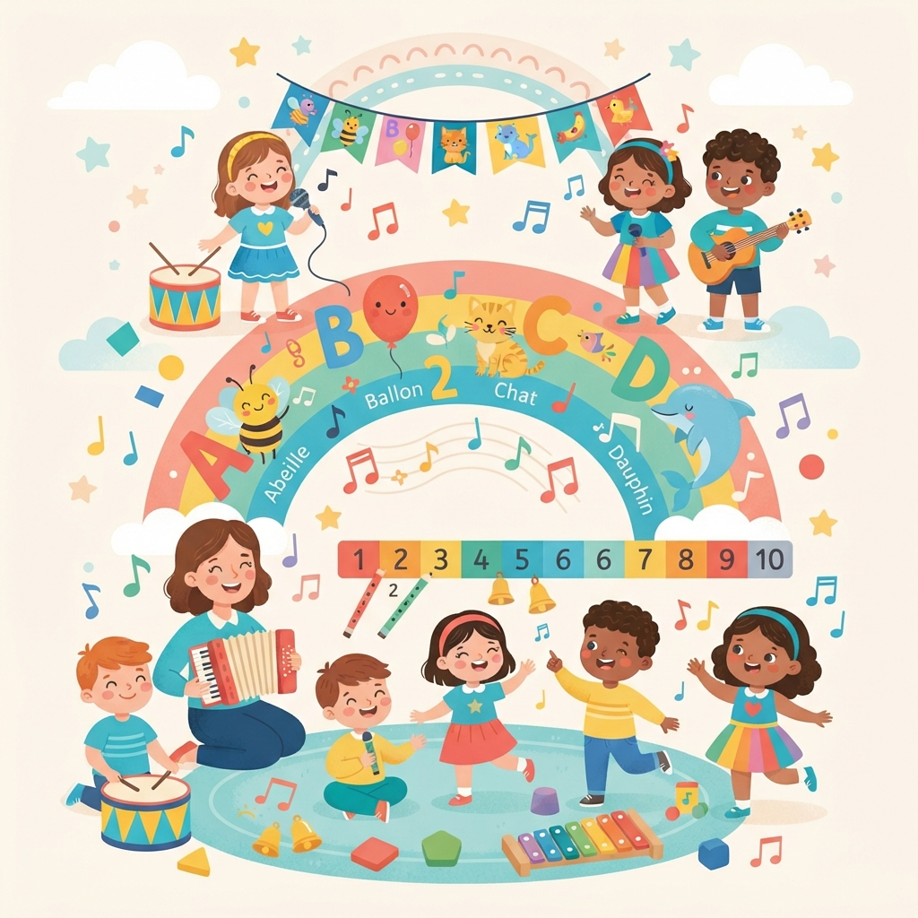 Chantons l'alphabet et les chiffres : une semaine musicale pour les tout-petits