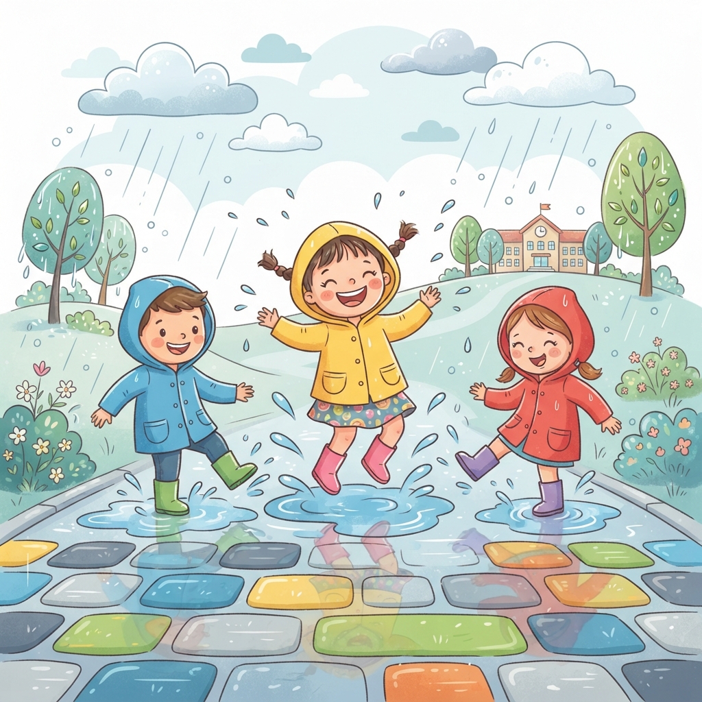 Pluie et Plaques : Une Aventure Sensorielle et Motrice