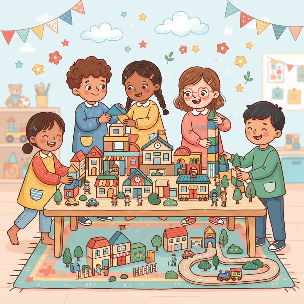 Créons notre village de blocs !