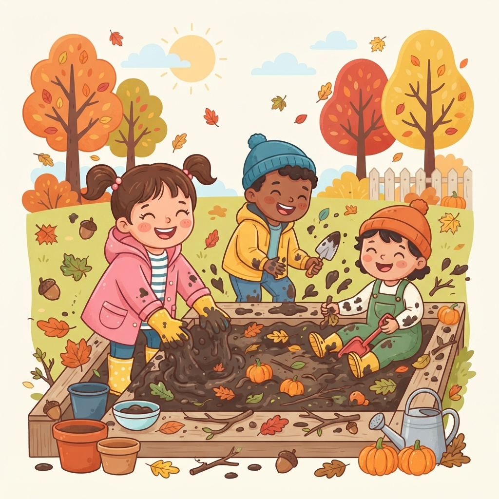 Semaine sensorielle : Boue propre d'automne