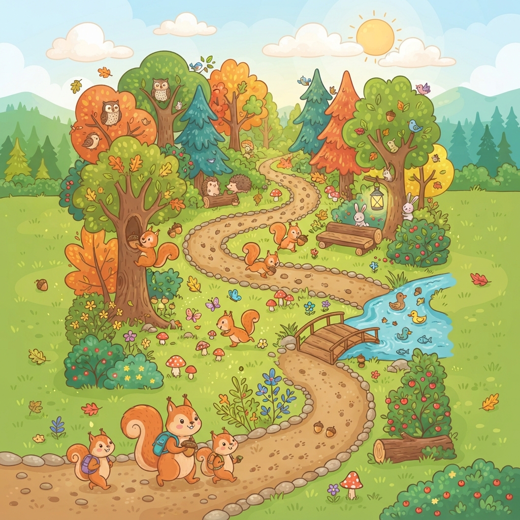 Les petits écureuils en forêt - Spécial 0-2 ans