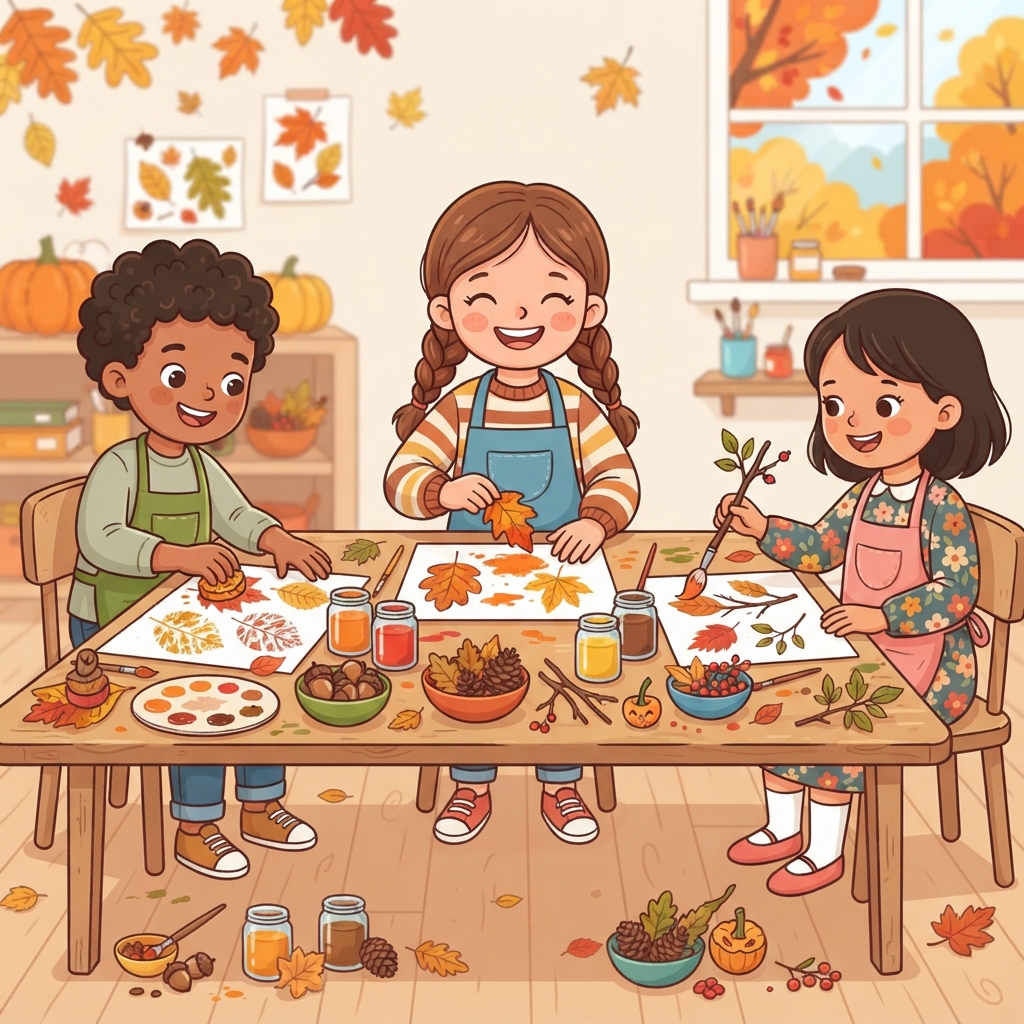 L'automne au bout des doigts : Peinture avec la nature