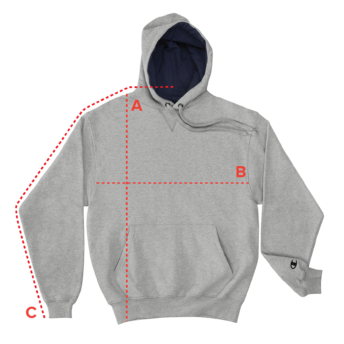 Champion Hoodie - Product Measurements