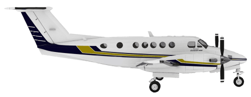 Side profile of Beechcraft King Air 100 aircraft