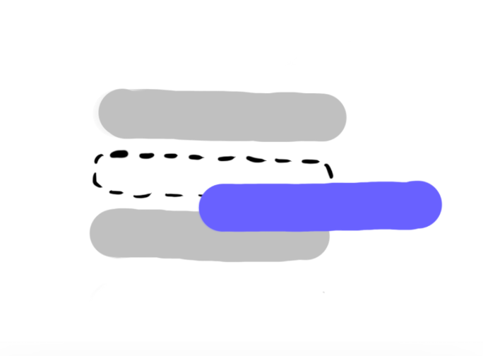 User starts dragging the second item