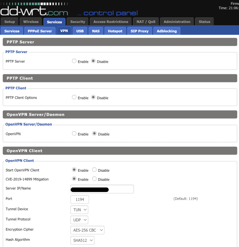 DD-WRT OpenVPN Client Configuration