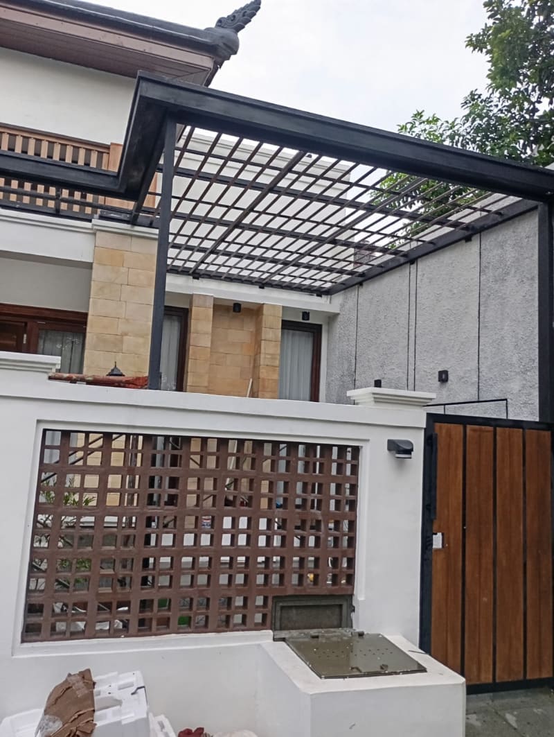 Hasil pengerjaan proyek Kanopi Kisi-Kisi Welder Bintaro presisi tanpa kompromi Bintaro Tangerang Selatan