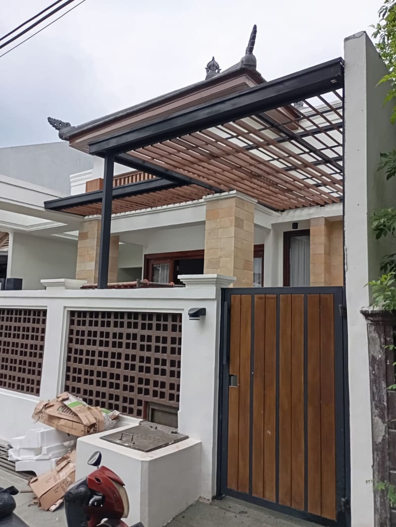 Hasil pengerjaan proyek Kanopi Kisi-Kisi Welder Bintaro presisi tanpa kompromi Bintaro Tangerang Selatan