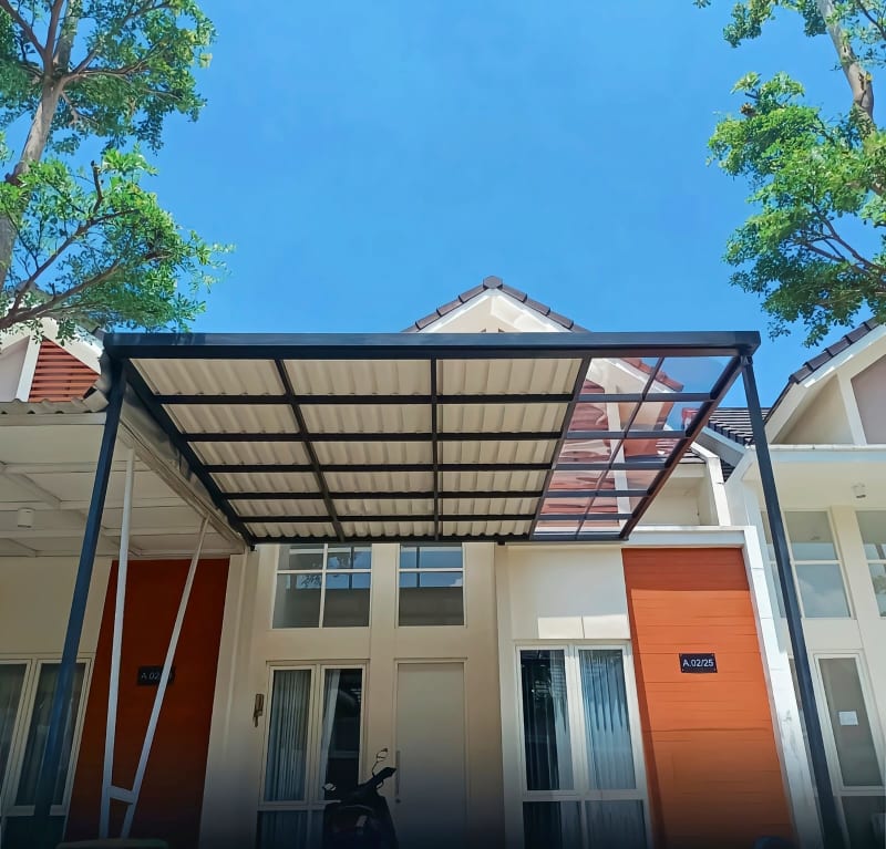 Hasil pengerjaan proyek Kanopi Alderon Welder Bintaro presisi tanpa kompromi Bintaro Tangerang Selatan