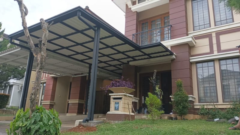 Hasil pengerjaan proyek Kanopi Alderon Welder Bintaro presisi tanpa kompromi Bintaro Tangerang Selatan