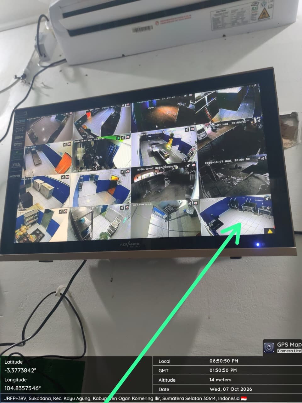 Hasil tampilan CCTV setelah pemasangan di Toko Kue Hanny Palembang