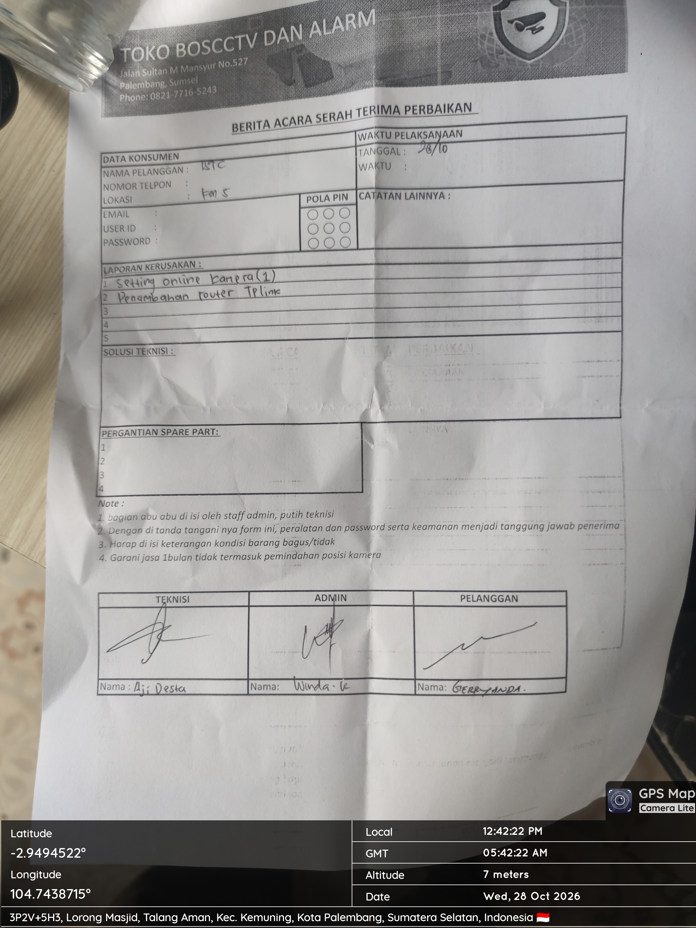 Dokumentasi pengaturan koneksi online kamera CCTV dan router TP-Link