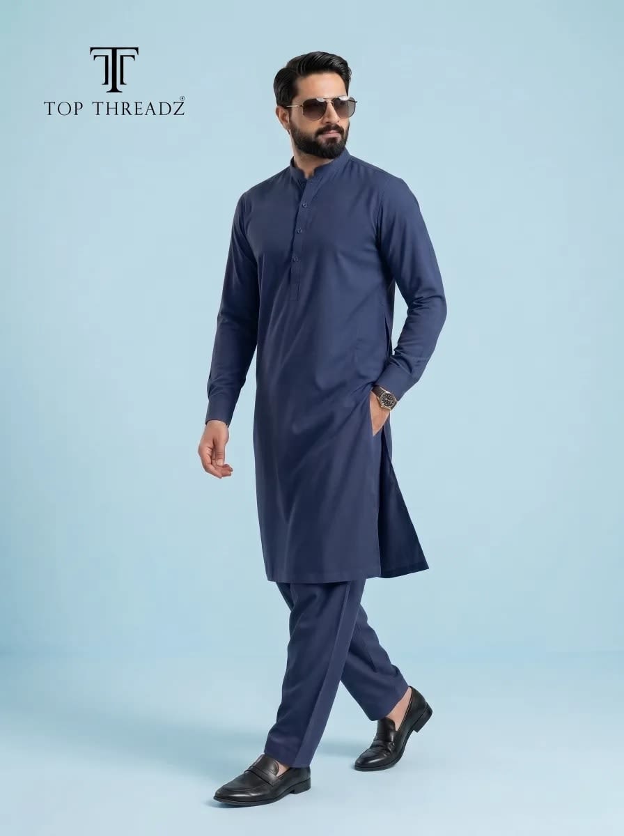 Navy Blue Wash & Wear | Top Threadz - View 1