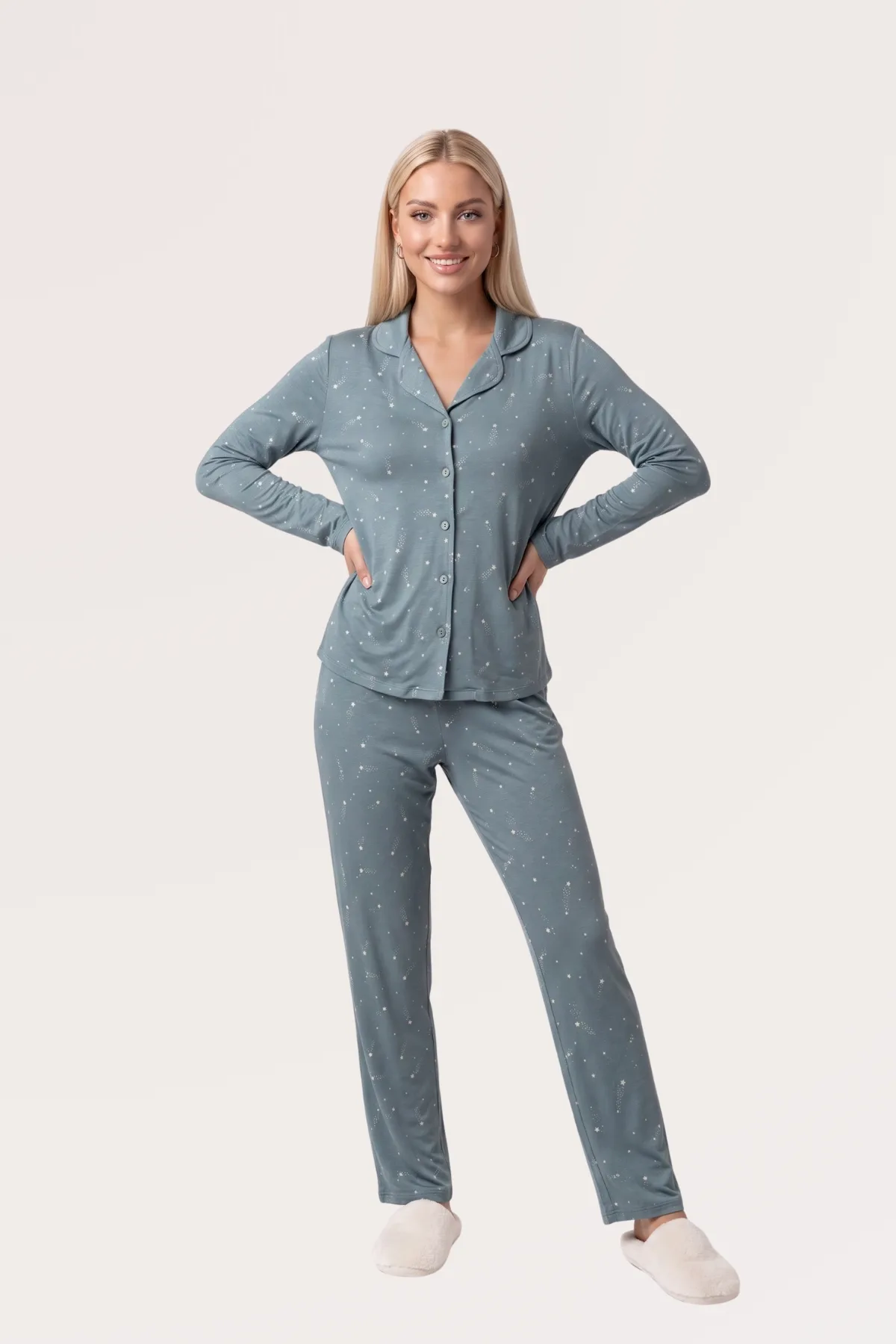 PJS Düğmeli Pijama Takım 30198