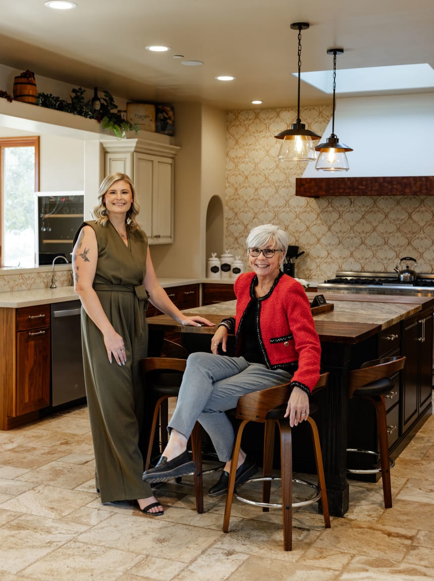 Paige Hardy Hill and Jill Hardy in a Temecula kitchen