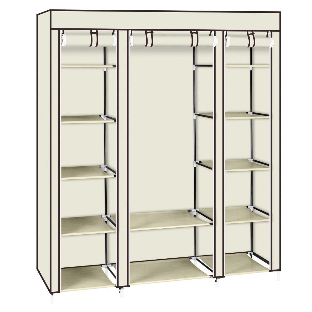 Non-woven Wardrobe 5 Layers 12 Compartments 150x45x175-beige