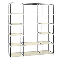Non-woven Wardrobe 5 Layers 12 Compartments 150x45x175-beige product 11