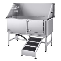 62 Inch Dog Grooming Bath Tub Stainless Steel W Ramp Water Filter product 3