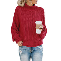 Solid Turtleneck Pullover Sweater Winter Fashion Casual Knitted Long-Sleeved Top Women's Clothing product 10