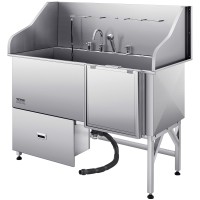 61 Inch Dog Grooming Bath Tub Stainless Steel W Ramp Water Filter product 9