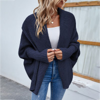 New Loose Knitted Sweater Solid Color Bat Sleeve Large Lapel Cardigan Autumn And Winter Fashion Jacket For Women Clothing product 11