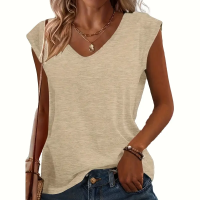 3-Pack Women's Cap Sleeve V-Neck Tank Tops Casual Loose Fit Basic Tees product 5