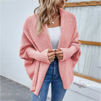 New Loose Knitted Sweater Solid Color Bat Sleeve Large Lapel Cardigan Autumn And Winter Fashion Jacket For Women Clothing product 2
