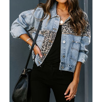 Women's Cropped Distressed Denim Jacket Ripped Button Down Jean Jacket Long Sleeve Casual Streetwear Coat product 3