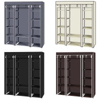 Non-woven Wardrobe 5 Layers 12 Compartments 150x45x175-beige product 7