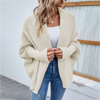 New Loose Knitted Sweater Solid Color Bat Sleeve Large Lapel Cardigan Autumn And Winter Fashion Jacket For Women Clothing product 9