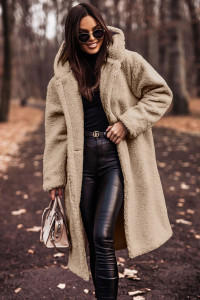 Autumn Winter Fashion Elegant Long Coat Woman Plush Warm Faux Fleece Coat Women Teddy Jacket Female Teddy Coat Outwear Ladies product 6