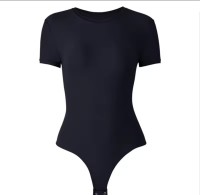 USA Warehouse Shipping Going Out T Shirt Tops Second-skin Feel Recycle Shapewear Crew Neck Short Sleeve Bodysuit For Women product 4