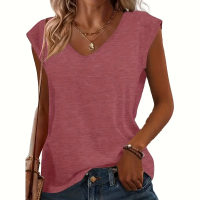 3-Pack Women's Cap Sleeve V-Neck Tank Tops Casual Loose Fit Basic Tees product 6