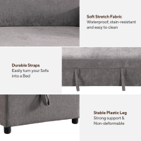 Upholstery Sleeper GREY Sectional Sofa With Storage Space, USB Port, 2 Cup Holders On Back Cushions product 10