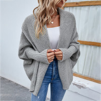 New Loose Knitted Sweater Solid Color Bat Sleeve Large Lapel Cardigan Autumn And Winter Fashion Jacket For Women Clothing product 8
