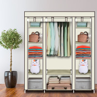 Non-woven Wardrobe 5 Layers 12 Compartments 150x45x175-beige product 10