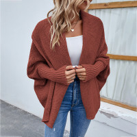 New Loose Knitted Sweater Solid Color Bat Sleeve Large Lapel Cardigan Autumn And Winter Fashion Jacket For Women Clothing product 6