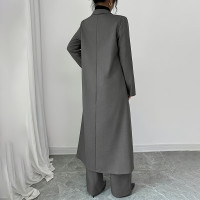 Women's 2 Piece Suit Set, Long Blazer Jacket And Straight Leg Pants, Business Formal Office Outfits For Work, NO Lining product 3