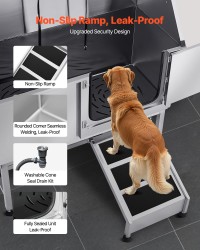 62 Inch Dog Grooming Bath Tub Stainless Steel W Ramp Water Filter product 7