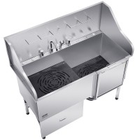 61 Inch Dog Grooming Bath Tub Stainless Steel W Ramp Water Filter product 3