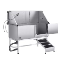 62 Inch Dog Grooming Bath Tub Stainless Steel W Ramp Water Filter product 2