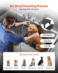 61 Inch Dog Grooming Bath Tub Stainless Steel W Ramp Water Filter product 5
