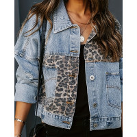 Women's Cropped Distressed Denim Jacket Ripped Button Down Jean Jacket Long Sleeve Casual Streetwear Coat product 5