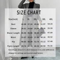 Women's 2 Piece Suit Set, Long Blazer Jacket And Straight Leg Pants, Business Formal Office Outfits For Work, NO Lining product 1