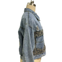 Women's Cropped Distressed Denim Jacket Ripped Button Down Jean Jacket Long Sleeve Casual Streetwear Coat product 2