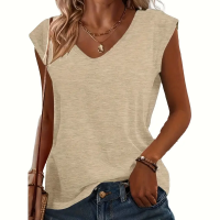 3-Pack Women's Cap Sleeve V-Neck Tank Tops Casual Loose Fit Basic Tees product 8