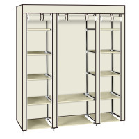 Non-woven Wardrobe 5 Layers 12 Compartments 150x45x175-beige product 1