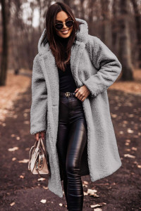 Autumn Winter Fashion Elegant Long Coat Woman Plush Warm Faux Fleece Coat Women Teddy Jacket Female Teddy Coat Outwear Ladies product 4