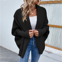 New Loose Knitted Sweater Solid Color Bat Sleeve Large Lapel Cardigan Autumn And Winter Fashion Jacket For Women Clothing product 1